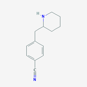 molecular formula C13H16N2 B2883268 4-[(Piperidin-2-yl)methyl]benzonitrile CAS No. 67157-34-0