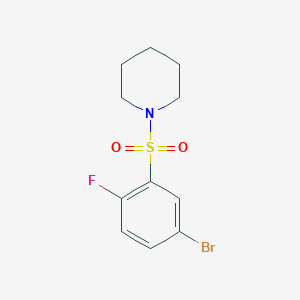 molecular formula C11H13BrFNO2S B2883276 1-[(5-Bromo-2-fluorobenzene)sulfonyl]piperidine CAS No. 1790694-16-4