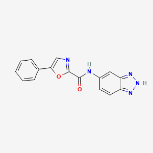 molecular formula C16H11N5O2 B2883277 N-(1H-benzo[d][1,2,3]triazol-5-yl)-5-phenyloxazole-2-carboxamide CAS No. 1795297-04-9