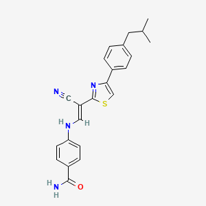 (E)-4-((2-cyano-2-(4-(4-isobutylphenyl)thiazol-2-yl)vinyl)amino)benzamide