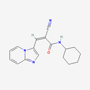 molecular formula C17H18N4O B2883281 (Z)-2-氰基-N-环己基-3-咪唑并[1,2-a]吡啶-3-基丙-2-烯酰胺 CAS No. 1356819-66-3