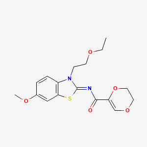(Z)-N-(3-(2-ethoxyethyl)-6-methoxybenzo[d]thiazol-2(3H)-ylidene)-5,6-dihydro-1,4-dioxine-2-carboxamide