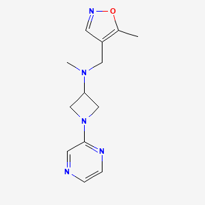 molecular formula C13H17N5O B2883292 N-Methyl-N-[(5-methyl-1,2-oxazol-4-yl)methyl]-1-pyrazin-2-ylazetidin-3-amine CAS No. 2379951-53-6
