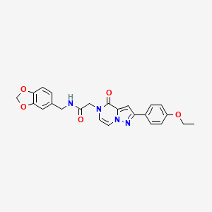 molecular formula C24H22N4O5 B2883293 N-(1,3-benzodioxol-5-ylmethyl)-2-[2-(4-ethoxyphenyl)-4-oxopyrazolo[1,5-a]pyrazin-5(4H)-yl]acetamide CAS No. 941876-64-8