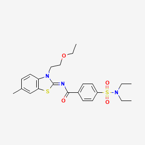 4-(diethylsulfamoyl)-N-[3-(2-ethoxyethyl)-6-methyl-1,3-benzothiazol-2-ylidene]benzamide