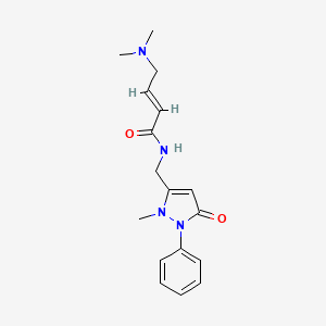 (E)-4-(Dimethylamino)-N-[(2-methyl-5-oxo-1-phenylpyrazol-3-yl)methyl]but-2-enamide