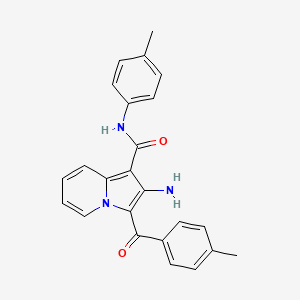 molecular formula C24H21N3O2 B2883306 2-amino-3-(4-methylbenzoyl)-N-(4-methylphenyl)indolizine-1-carboxamide CAS No. 898433-69-7