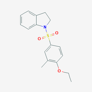 molecular formula C17H19NO3S B288331 1-(4-ethoxy-3-methylbenzenesulfonyl)-2,3-dihydro-1H-indole 