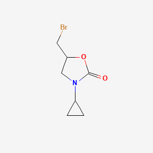 molecular formula C7H10BrNO2 B2883318 5-(Bromomethyl)-3-cyclopropyl-1,3-oxazolidin-2-one CAS No. 1368232-29-4