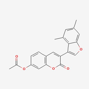 molecular formula C21H16O5 B2883329 3-(4,6-二甲基-1-苯并呋喃-3-基)-2-氧代-2H-色烯-7-基乙酸酯 CAS No. 879924-04-6