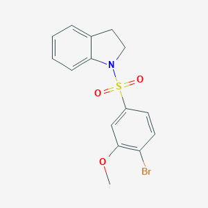 molecular formula C15H14BrNO3S B288333 1-(4-bromo-3-methoxybenzenesulfonyl)-2,3-dihydro-1H-indole 