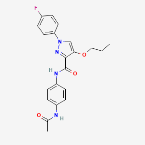 molecular formula C21H21FN4O3 B2883345 N-(4-acetamidophenyl)-1-(4-fluorophenyl)-4-propoxy-1H-pyrazole-3-carboxamide CAS No. 1171409-23-6