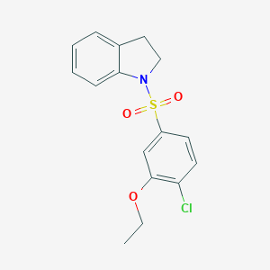 molecular formula C16H16ClNO3S B288335 1-(4-chloro-3-ethoxybenzenesulfonyl)-2,3-dihydro-1H-indole 