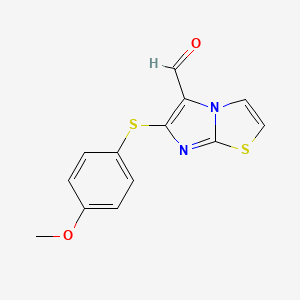 6-[(4-Methoxyphenyl)sulfanyl]imidazo[2,1-b][1,3]thiazole-5-carbaldehyde