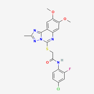 N-(4-chloro-2-fluorophenyl)-2-((8,9-dimethoxy-2-methyl-[1,2,4]triazolo[1,5-c]quinazolin-5-yl)thio)acetamide