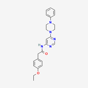 molecular formula C24H27N5O2 B2883363 2-(4-ethoxyphenyl)-N-[6-(4-phenylpiperazin-1-yl)pyrimidin-4-yl]acetamide CAS No. 1396860-63-1