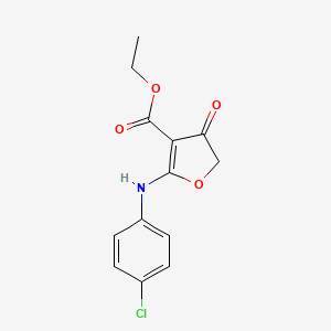 molecular formula C13H12ClNO4 B2883364 Ethyl 2-[(4-chlorophenyl)amino]-4-oxo-4,5-dihydrofuran-3-carboxylate CAS No. 58337-17-0