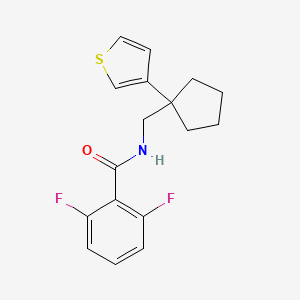 molecular formula C17H17F2NOS B2883365 2,6-difluoro-N-((1-(thiophen-3-yl)cyclopentyl)methyl)benzamide CAS No. 2034574-78-0