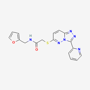 molecular formula C17H14N6O2S B2883369 N-(furan-2-ylmethyl)-2-[(3-pyridin-2-yl-[1,2,4]triazolo[4,3-b]pyridazin-6-yl)sulfanyl]acetamide CAS No. 868967-81-1