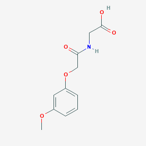molecular formula C11H13NO5 B2883374 2-(2-(3-Methoxyphenoxy)acetamido)acetic acid CAS No. 392237-72-8