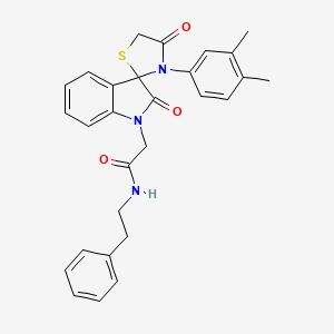 2-(3'-(3,4-dimethylphenyl)-2,4'-dioxospiro[indoline-3,2'-thiazolidin]-1-yl)-N-phenethylacetamide