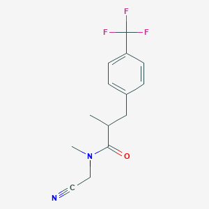 molecular formula C14H15F3N2O B2883386 N-(Cyanomethyl)-N,2-dimethyl-3-[4-(trifluoromethyl)phenyl]propanamide CAS No. 1385356-14-8