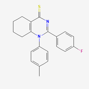 molecular formula C21H19FN2S B2883388 2-(4-Fluorophenyl)-1-(4-methylphenyl)-5,6,7,8-tetrahydroquinazoline-4-thione CAS No. 330189-44-1