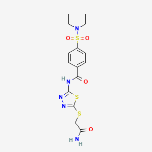 molecular formula C15H19N5O4S3 B2883398 N-(5-((2-amino-2-oxoethyl)thio)-1,3,4-thiadiazol-2-yl)-4-(N,N-diethylsulfamoyl)benzamide CAS No. 868974-24-7