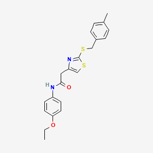 molecular formula C21H22N2O2S2 B2883400 N-(4-ethoxyphenyl)-2-(2-((4-methylbenzyl)thio)thiazol-4-yl)acetamide CAS No. 941982-25-8
