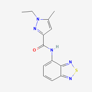 molecular formula C13H13N5OS B2883406 N-(benzo[c][1,2,5]thiadiazol-4-yl)-1-ethyl-5-methyl-1H-pyrazole-3-carboxamide CAS No. 1208387-63-6