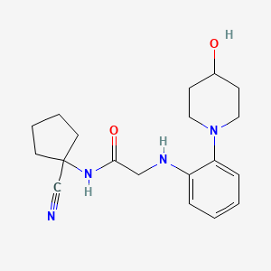 molecular formula C19H26N4O2 B2883407 N-(1-cyanocyclopentyl)-2-{[2-(4-hydroxypiperidin-1-yl)phenyl]amino}acetamide CAS No. 1311674-22-2