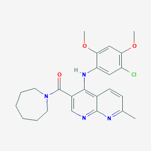 Azepan-1-yl(4-((5-chloro-2,4-dimethoxyphenyl)amino)-7-methyl-1,8-naphthyridin-3-yl)methanone