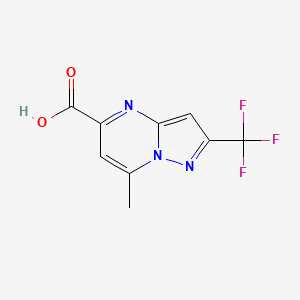 molecular formula C9H6F3N3O2 B2883415 7-Methyl-2-(trifluoromethyl)pyrazolo[1,5-a]pyrimidine-5-carboxylic acid CAS No. 1782824-90-1