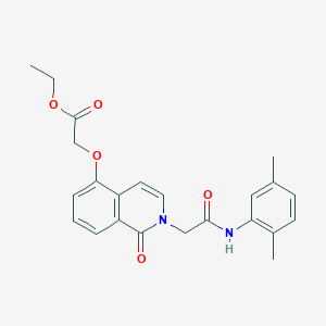 molecular formula C23H24N2O5 B2883419 2-[2-[2-(2,5-二甲苯胺基)-2-氧代乙基]-1-氧代异喹啉-5-基]氧基乙酸乙酯 CAS No. 868223-87-4