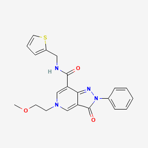 molecular formula C21H20N4O3S B2883420 5-(2-methoxyethyl)-3-oxo-2-phenyl-N-(thiophen-2-ylmethyl)-3,5-dihydro-2H-pyrazolo[4,3-c]pyridine-7-carboxamide CAS No. 921515-13-1