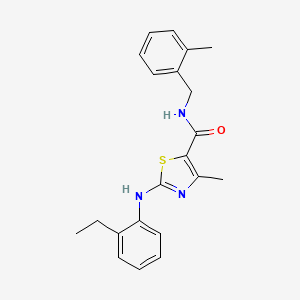 molecular formula C21H23N3OS B2883422 2-[(2-ethylphenyl)amino]-4-methyl-N-(2-methylbenzyl)-1,3-thiazole-5-carboxamide CAS No. 1351795-85-1