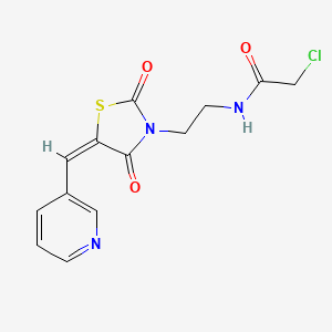 2-Chloro-N-[2-[(5E)-2,4-dioxo-5-(pyridin-3-ylmethylidene)-1,3-thiazolidin-3-yl]ethyl]acetamide