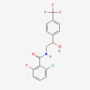 molecular formula C16H12ClF4NO2 B2883441 2-chloro-6-fluoro-N-(2-hydroxy-2-(4-(trifluoromethyl)phenyl)ethyl)benzamide CAS No. 1351622-76-8