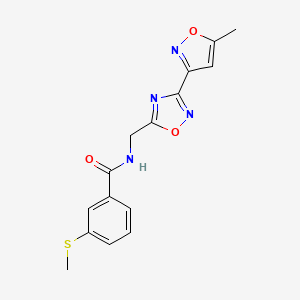 N-((3-(5-methylisoxazol-3-yl)-1,2,4-oxadiazol-5-yl)methyl)-3-(methylthio)benzamide