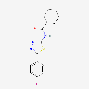 molecular formula C15H16FN3OS B2883454 N-[5-(4-fluorophenyl)-1,3,4-thiadiazol-2-yl]cyclohexanecarboxamide CAS No. 392243-58-2