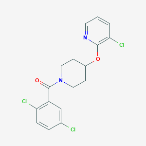 molecular formula C17H15Cl3N2O2 B2883460 (4-((3-Chloropyridin-2-yl)oxy)piperidin-1-yl)(2,5-dichlorophenyl)methanone CAS No. 1428380-06-6