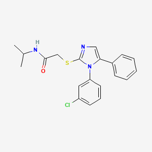 molecular formula C20H20ClN3OS B2883465 2-((1-(3-chlorophenyl)-5-phenyl-1H-imidazol-2-yl)thio)-N-isopropylacetamide CAS No. 1207012-57-4