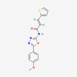 (E)-N-(5-(4-methoxyphenyl)-1,3,4-oxadiazol-2-yl)-3-(thiophen-2-yl)acrylamide