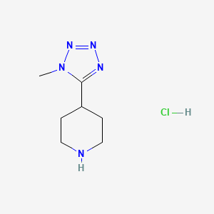 molecular formula C7H14ClN5 B2883483 4-(1-Methyl-1H-tetrazol-5-yl)piperidine hydrochloride CAS No. 1020748-26-8