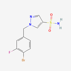 1-[(4-Bromo-3-fluorophenyl)methyl]pyrazole-4-sulfonamide