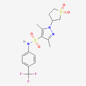 3-[3,5-Dimethyl-4-({[4-(trifluoromethyl)phenyl]amino}sulfonyl)pyrazolyl]thiola ne-1,1-dione