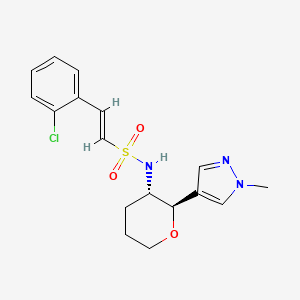 (E)-2-(2-Chlorophenyl)-N-[(2R,3S)-2-(1-methylpyrazol-4-yl)oxan-3-yl]ethenesulfonamide