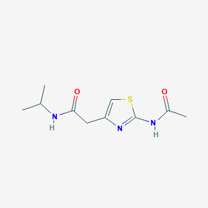 molecular formula C10H15N3O2S B2883498 2-(2-acetamidothiazol-4-yl)-N-isopropylacetamide CAS No. 921820-73-7