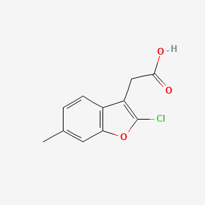 molecular formula C11H9ClO3 B2883502 (2-Chloro-6-methyl-benzofuran-3-yl)-acetic acid CAS No. 1420792-92-2