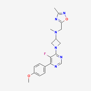 1-[5-Fluoro-6-(4-methoxyphenyl)pyrimidin-4-yl]-N-methyl-N-[(3-methyl-1,2,4-oxadiazol-5-yl)methyl]azetidin-3-amine